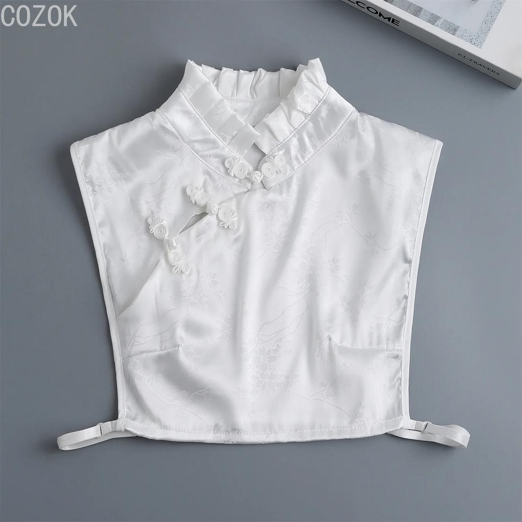 Fashion Women's Embroidery Shirt Fake Collar Removable Mujer Faux Cols White Sweater False Collar Lapel Shirt Blouse Detachable