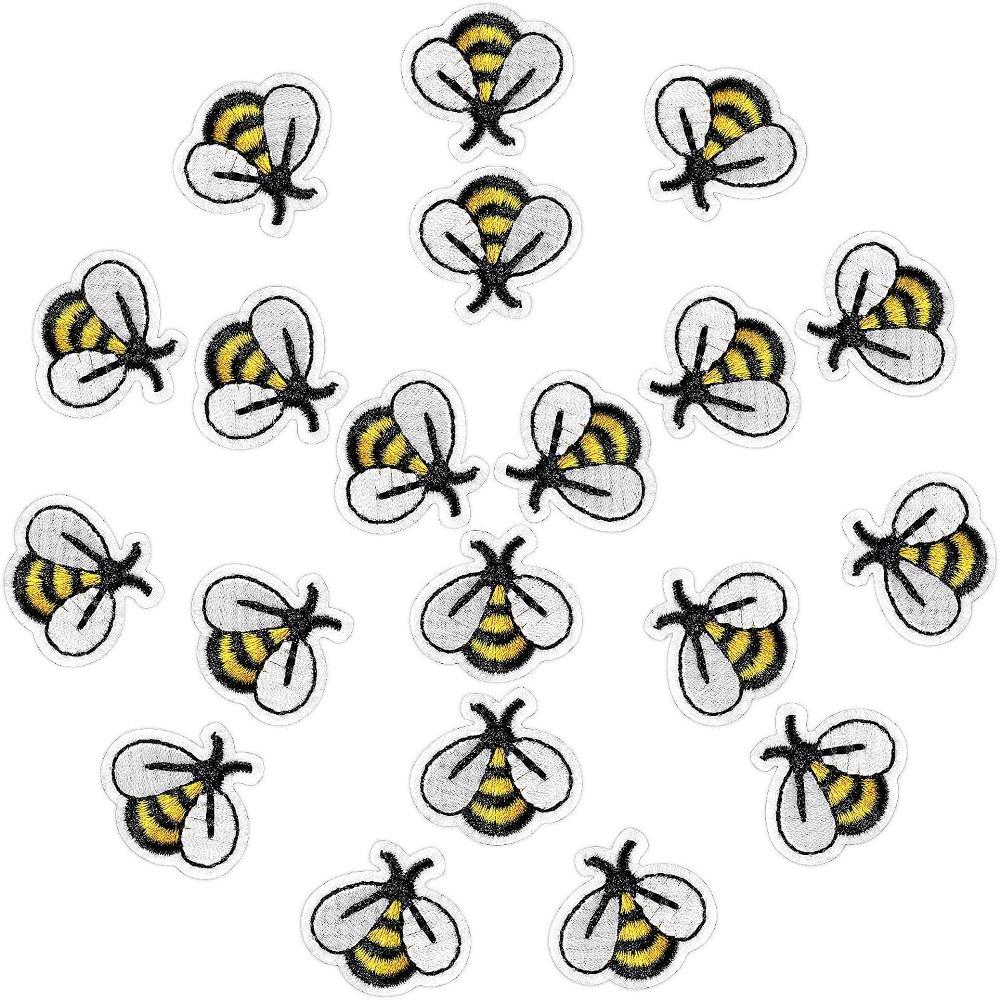 Non-woven Fabric Bee Embroidered Patches Applique Bee Fabric Iron-on Bags