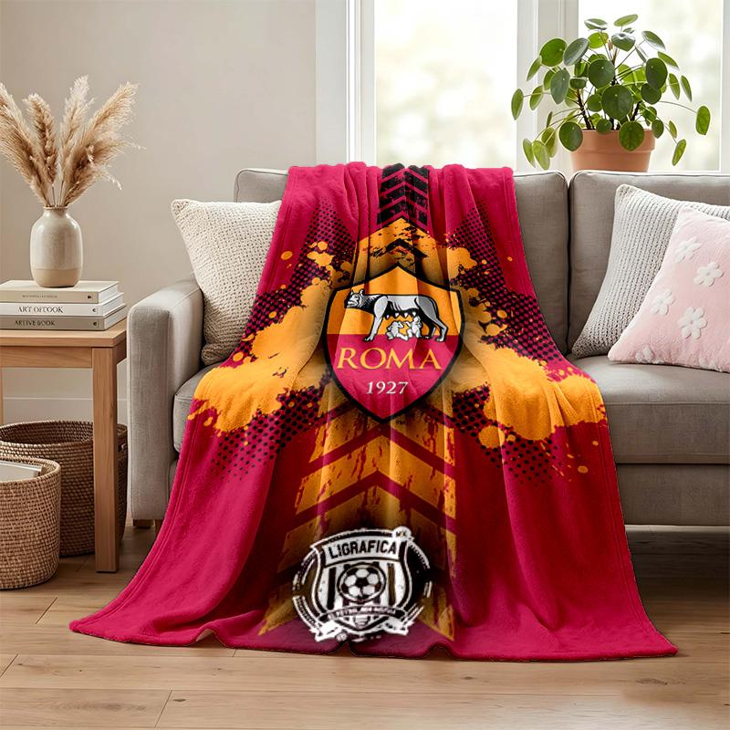 A.S Roma blanket Flannel Blanket Soft Cozy Plush Throw for Sofa Bed Lightweight Home Decor