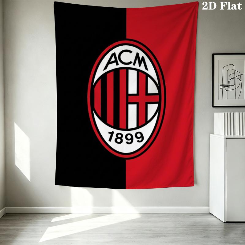 Настенный гобелен AC Milan Эстетичное настенное панно Печатное тканевое одеяло Декоративные гобелены для спальни гостиной Домашний декор