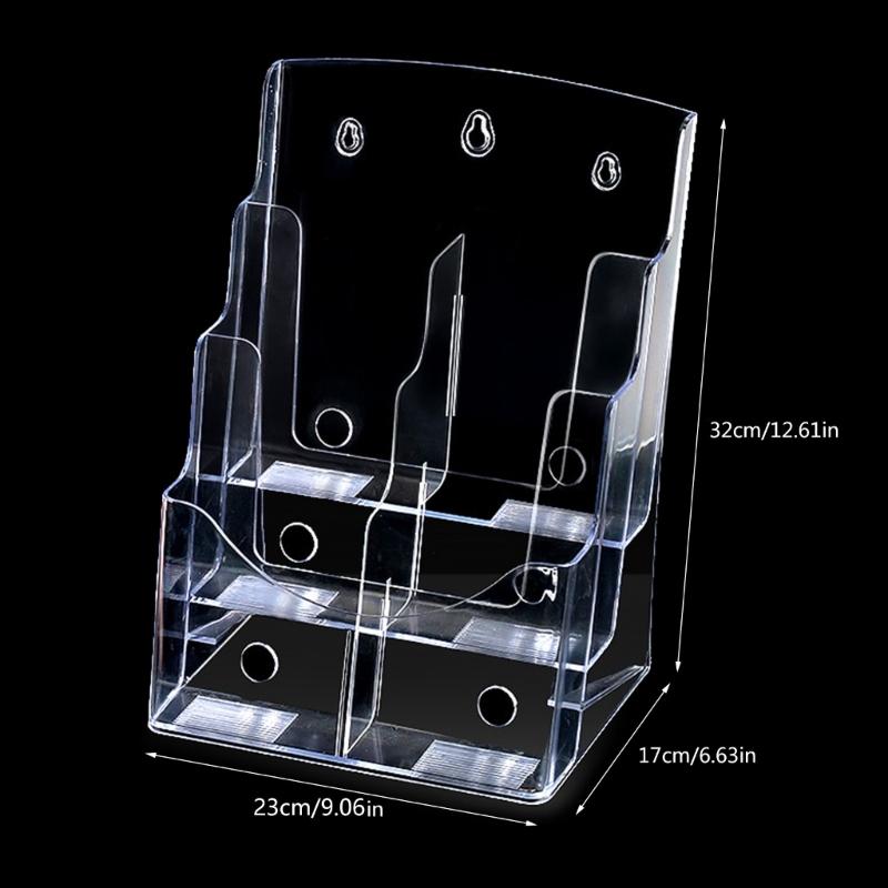 Acrylic Brochures Holder Clear Literature Organizers Stand, Brochures Pamphlets Display Stand for Wall Mount Countertop
