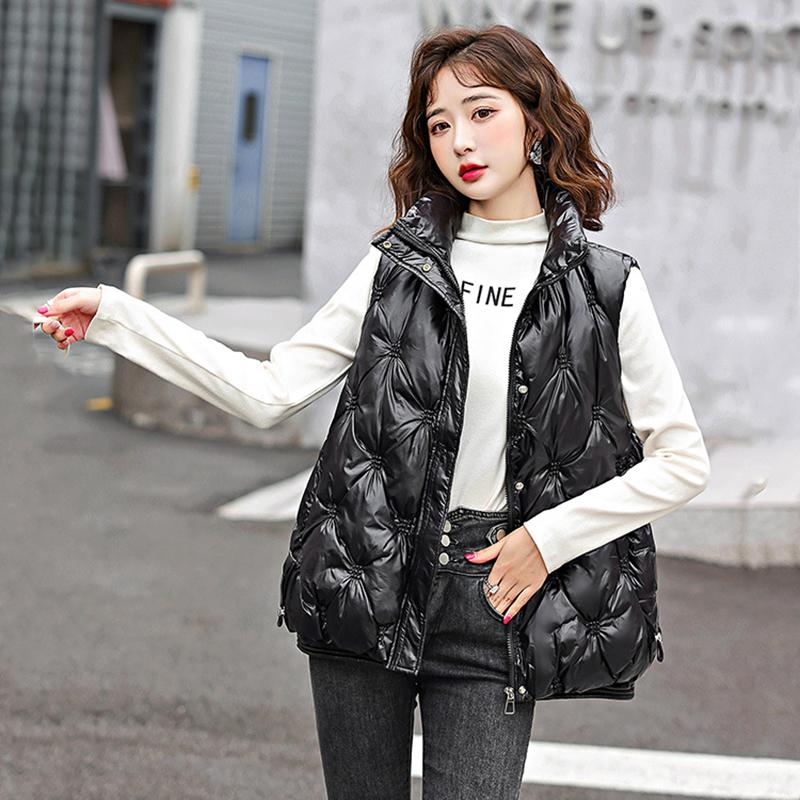 Осень-зима, однотонная утепленная верхняя одежда с хлопковой подкладкой, воротник-стойка, теплая куртка без рукавов, пальто, жилет для женщин