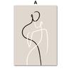 Beige Black Abstract Lines Figures Drawing Minimalist Wall Art Canvas Painting Posters And Prints Pictures For Living Room Decor