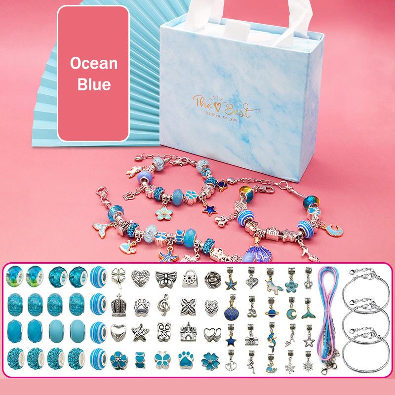 Детский комплект материалов ручной работы «сделай сам», ожерелье из бисера, 66 шт., креативное ювелирное украшение, подарочная коробка, подарок на день рождения для девочек