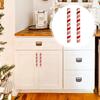 Red Peppermint Sticks Handle Decor Snap-On Cabinet Pull Covers for Holiday No-Tool Kitchen & Bathroom Upgrade