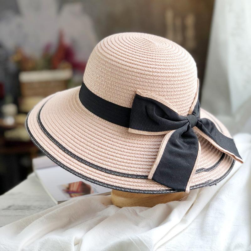 Big brim straw hat women's summer small fresh travel sun protection sun hat versatile foldable beach hat children