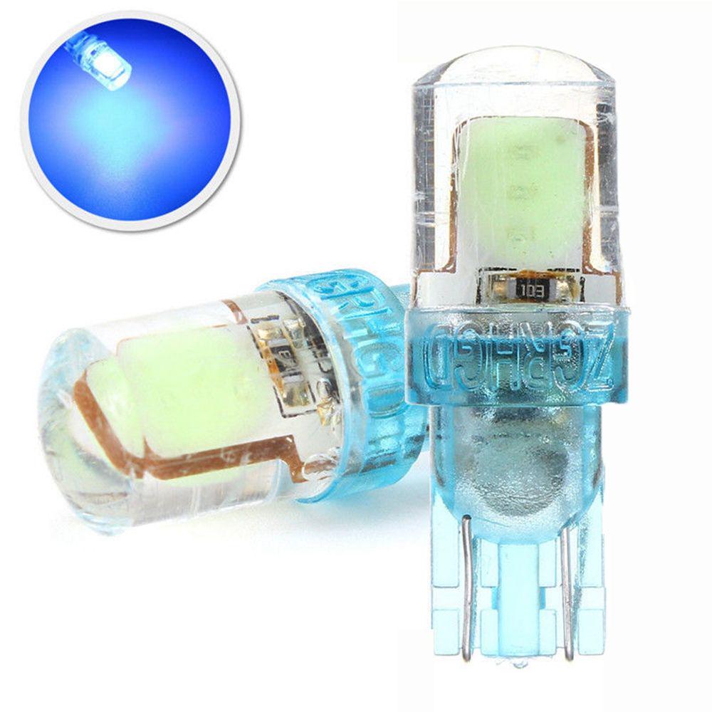 2Pcs T10 194 W5W Super Bright Lamp Silica COB LED Car License Plate Light Width Bulb Ice Blue DC 12V