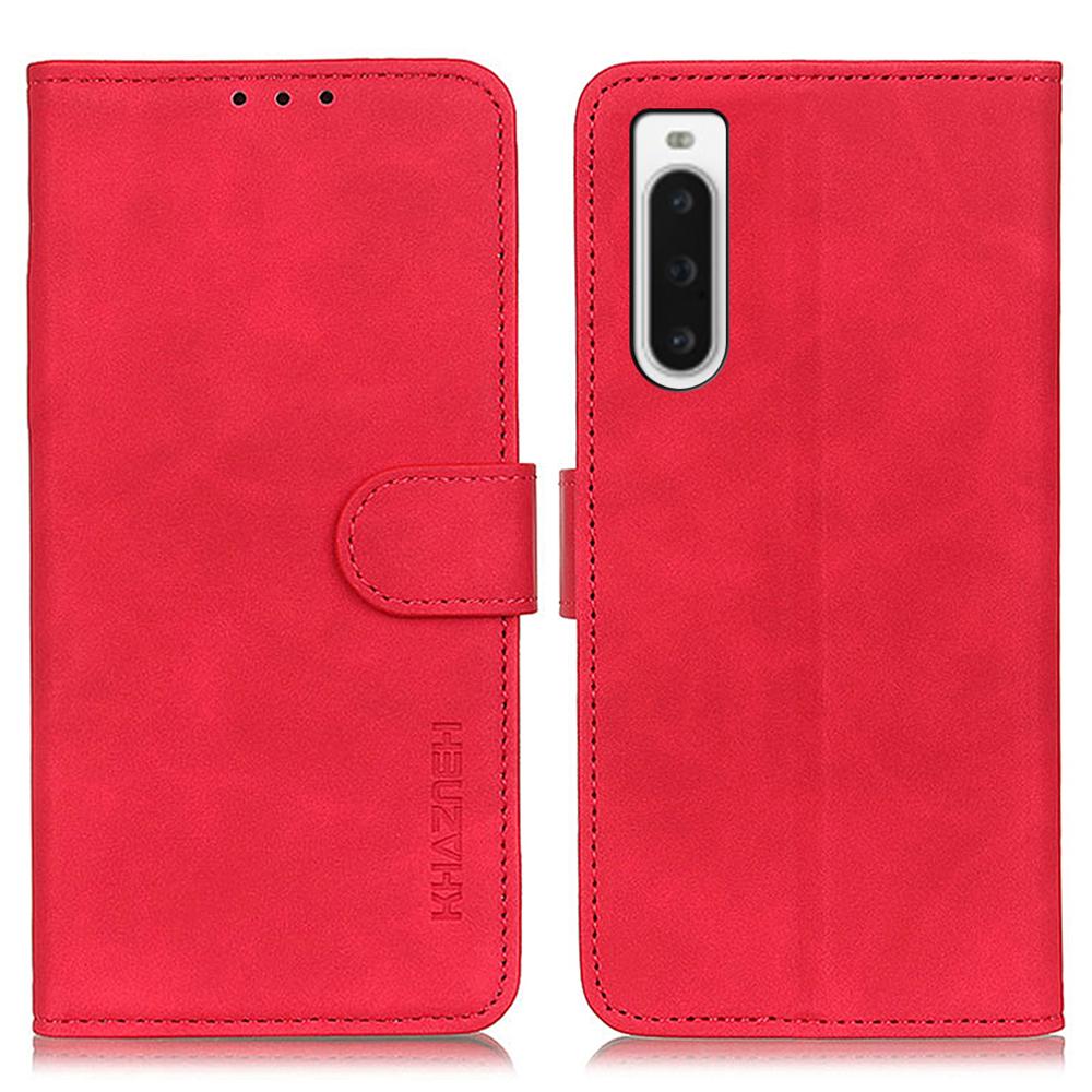 KHAZNEH For Sony Xperia 10 V Retro Texture PU Leather Phone Case Wallet Protective Phone Stand Cover