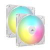 CORSAIR RS140 ARGB PWM 140mm PC Case Fan Daisy Chain Compatible Dual Pack White CO-9050187-WW