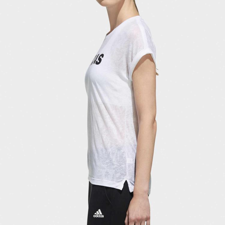 Adidas T Shirts Women's White Crew Neck Moderate EK4713
