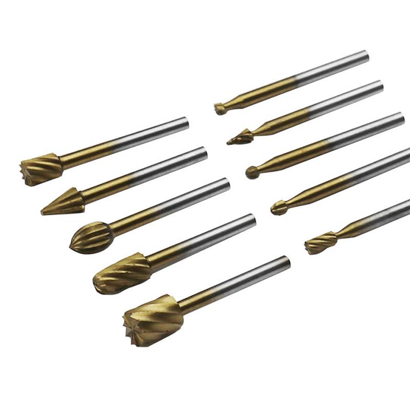 10Pc HSS Router Carbide Engraving Bits & 10Pcs Router Bit 1/8"(3mm) Shank for Rotary Tools for DIY Woodworking Carving Engraving