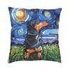 Поп-арт Звездная ночь такса наволочка украшение для спальни барсук колбаса Винер собака подушки чехол для дивана наволочка