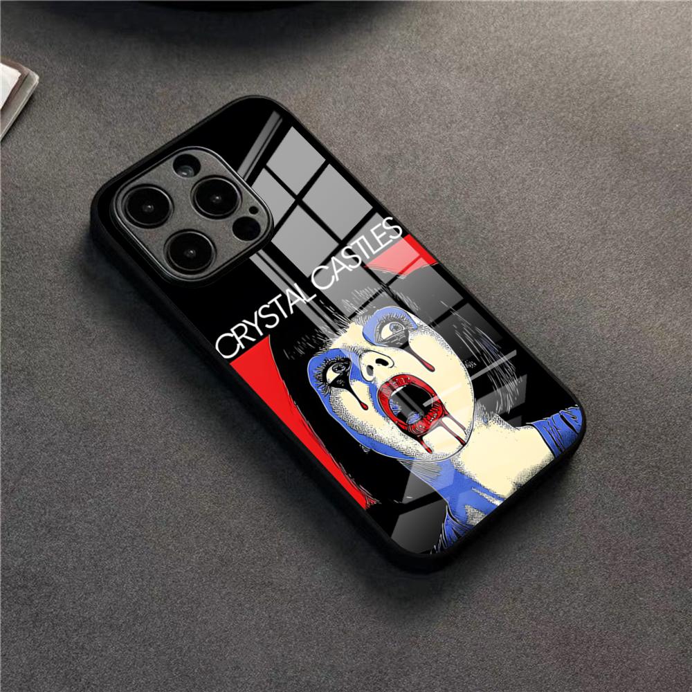Чехол для телефона Band C-Crystal Castles для iPhone 17 16 Pro 15 Pro Max 14 13 12 11 X XR XS Max Plus SE Стеклянная крышка