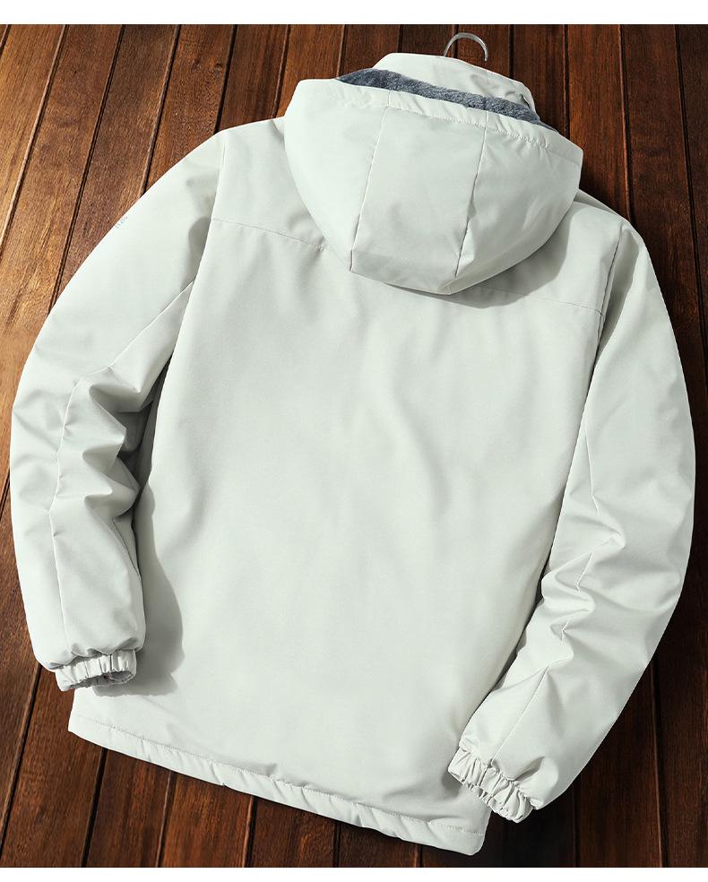 Мужская хлопковая ветровка с флисовой подкладкой - Теплая спортивная куртка для осени/зимы для спорта и альпинизма.