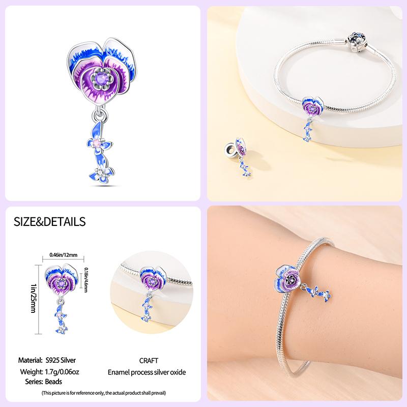 100% Медь Красивые Весенние Цветы Бабочка Светлячок Шармы Бусины Подходят для Оригинальных Браслетов Qikaola DIY Ювелирные Изделия