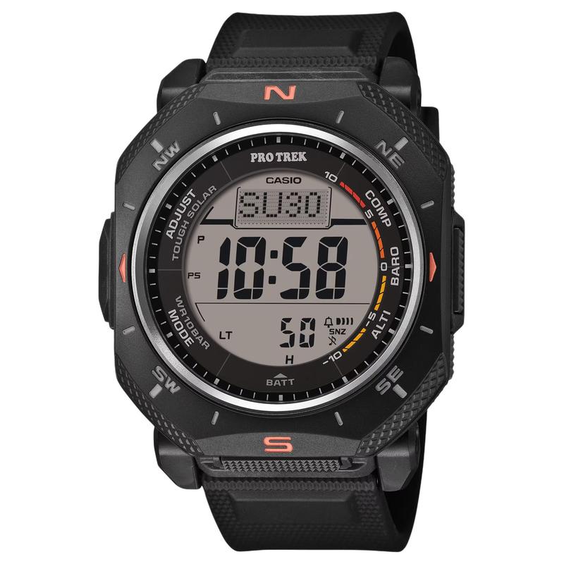 Casio Серия PRO TREK 100 метров водонепроницаемость отображение направления давления высоты температуры солнечная батарея Кварцевый ремешок из смолы мужские часы серый циферблат PRG-69-1
