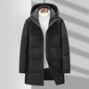 Autumn and Winter Men's Down Jacket Medium and Long Hooded Premium White Duck Down Cold-resistant Warm Down Jacket