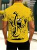 Men's Outdoor Polo Shirt, Multiple Specifications Available, Mixed Color, Polyester Fabric, 2D Printed Cheerful Banana Cartoon Design, Dynamic Comic -