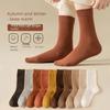 Женские осенне-зимние однотонные носки до середины икры в корейском/японском стиле, дышащие, впитывающие пот.