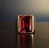 Кольцо с гранатом для мужчин и женщин, кольцо с печаткой, стерлинговое серебро 925 пробы, ювелирные изделия ручной работы, подарок партнеру, драгоценный камень 12x16 мм
