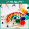 Wooden Rainbow Clamp Beads Educational Toy For Kids Concentration Skills