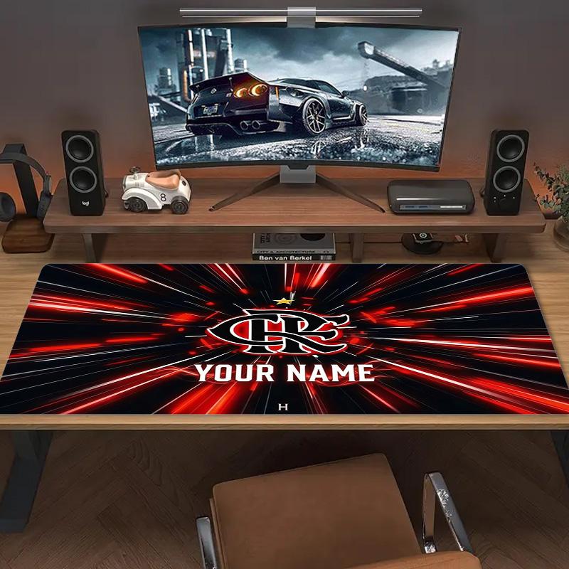 Clube De Regatas Flamengo Custom Name Large Size Mouse Pad Large Gaming Table Cushion Non-slip Laptop Tablet Big Mousepad XXL Mat Mini PC Playmat With