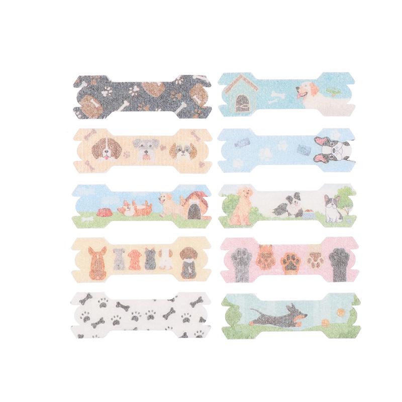 10 шт. Детские противохрапящие носовые пластыри Цветная помощь для дыхания для мальчиков и девочек Гипоаллергенная назальная лента Забавные принты животных Для лучшего