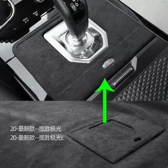 for Land Rover Range Rover Evoque 2024 Leather Car Gear Shift Knob Panel Cover Suede Cap Protective Mat