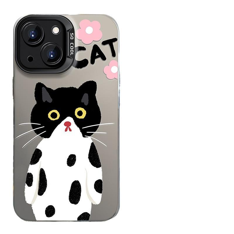 Подходит для Apple 14 Чехол для мобильного телефона Iphone15 Cow Cat Невидимый кронштейн 13 Цвет серебристый матовый 12 Полное покрытие Защита от падения