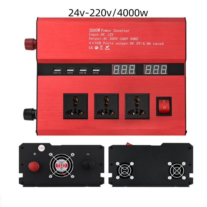 600 Вт/1200 Вт/2000 Вт/2600 Вт/3000 Вт/4000 Вт Интеллектуальный Универсальный Инвертор Напряжения Портативный Высокомощный Автомобильный Инвертор Преобразователь Солнечной Энергии