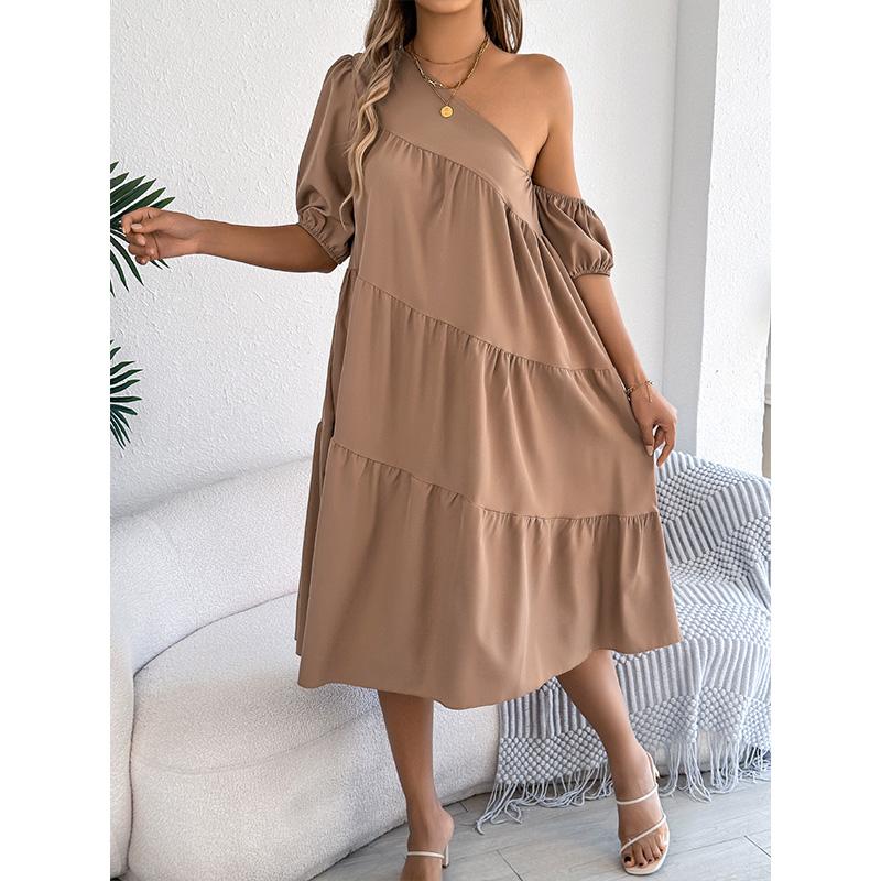 Женское Макси-платье с открытыми плечами, оборками по подолу, коротким рукавом, свободного кроя, повседневное, с собранной талией, в стиле Бохо, летнее
