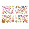 Cartoon Easter Bunny Egg Window Sticker Static Sticker Double-sided Visible Glass Sticker Window Decoration Sticker