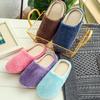 Plush Warm Home Flat Slippers Winter Women Indoor Slippers Shoes Lightweight Soft Comfortable Cotton Slippers Plush Warm Shoes Y
