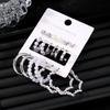 6Pairs Korean Fashion Gold Color Metal Twist Hoop Earrings Set for Women Jewelry Simple Circle Geometric Drop Dangle Earrings