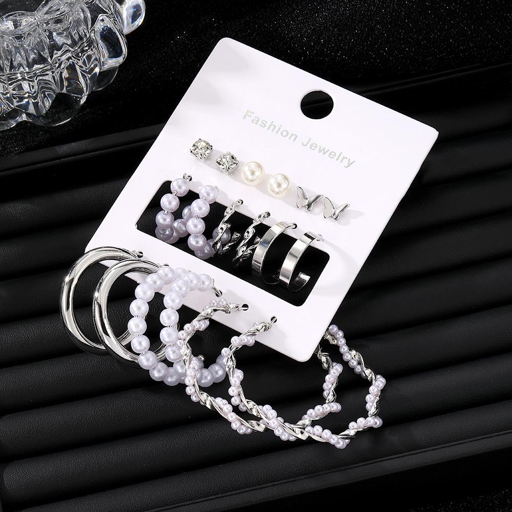 6Pairs Korean Fashion Gold Color Metal Twist Hoop Earrings Set for Women Jewelry Simple Circle Geometric Drop Dangle Earrings