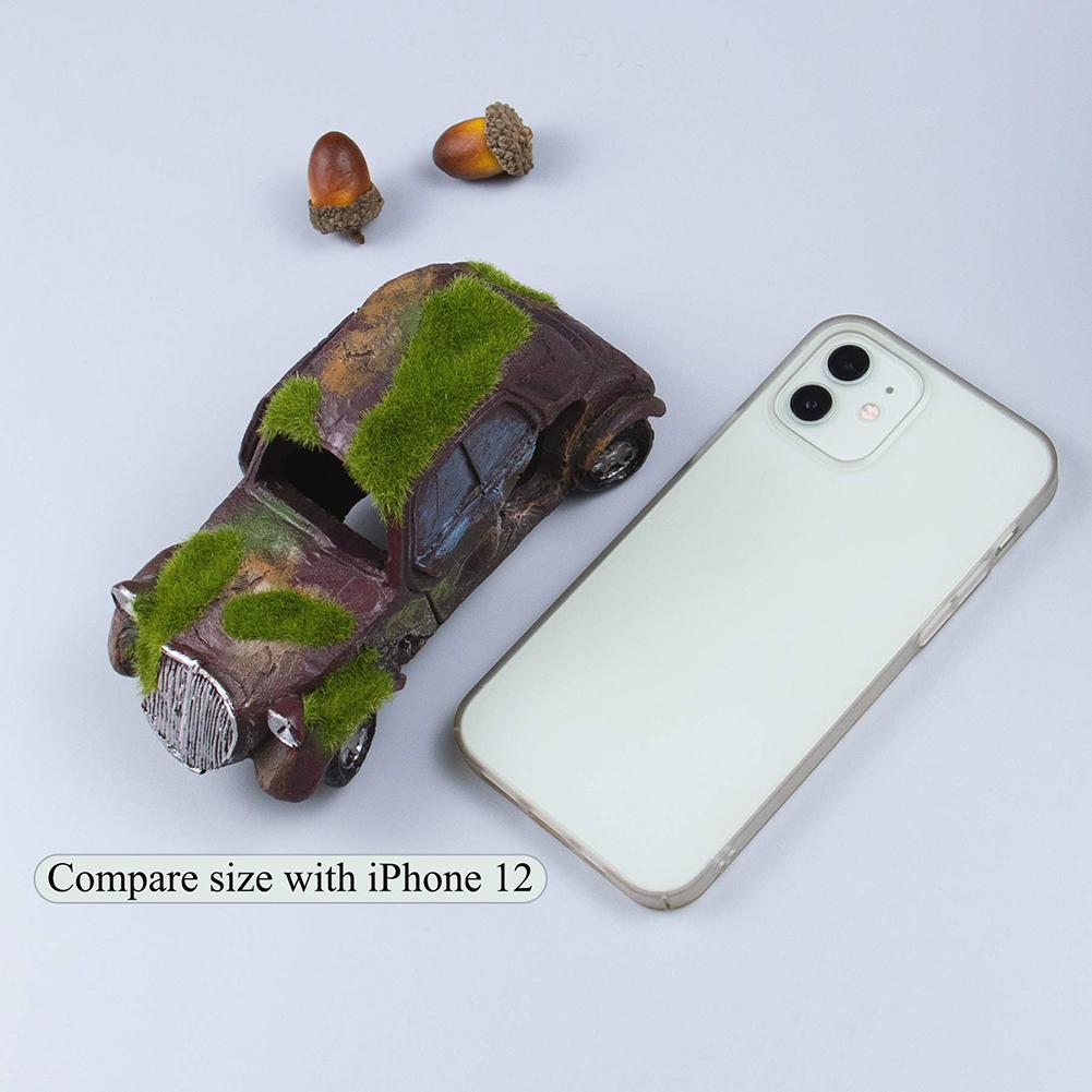 Moss Vintage Old Car Ornaments Hiding Cave Shelter Layout Prop Aquarium Fish Tank Landscape Decor Supplies