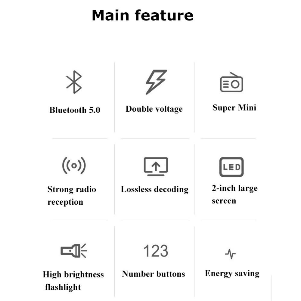 FM Mini Bluetooth Speaker Portable Radio TF Card Music Player Pocket Radio Receiver Camping