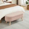 Bench with Storage Space, modern bench with storage space and chenille cover, ideal for changing shoes, suitable for bedroom, hallway or living room