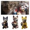 Enchanting Resin Garden Statue Of Cat Eating Dwarf Nordic Hand Painted