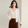 Women's Solid Color Wool Blend Knitted Cardigan