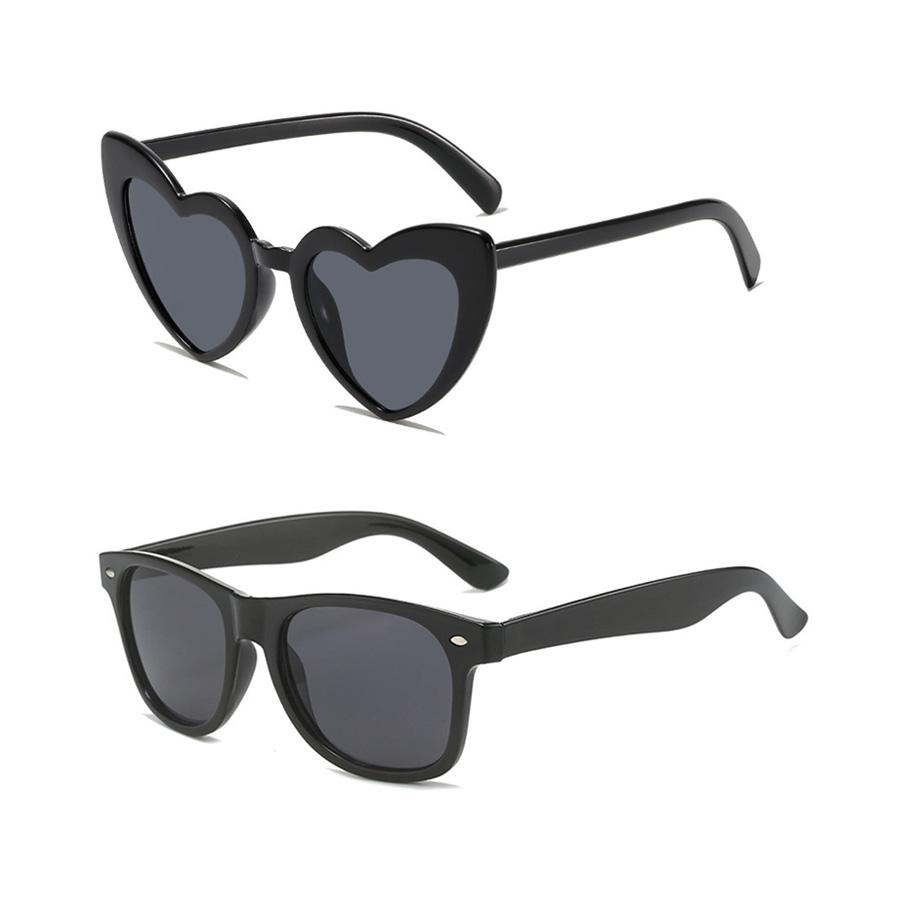 2PCS Pearl Decoration Love Large Frame Y2K Retro Style Prom Wedding Party Couple Sunglasses Combination for Men and Women