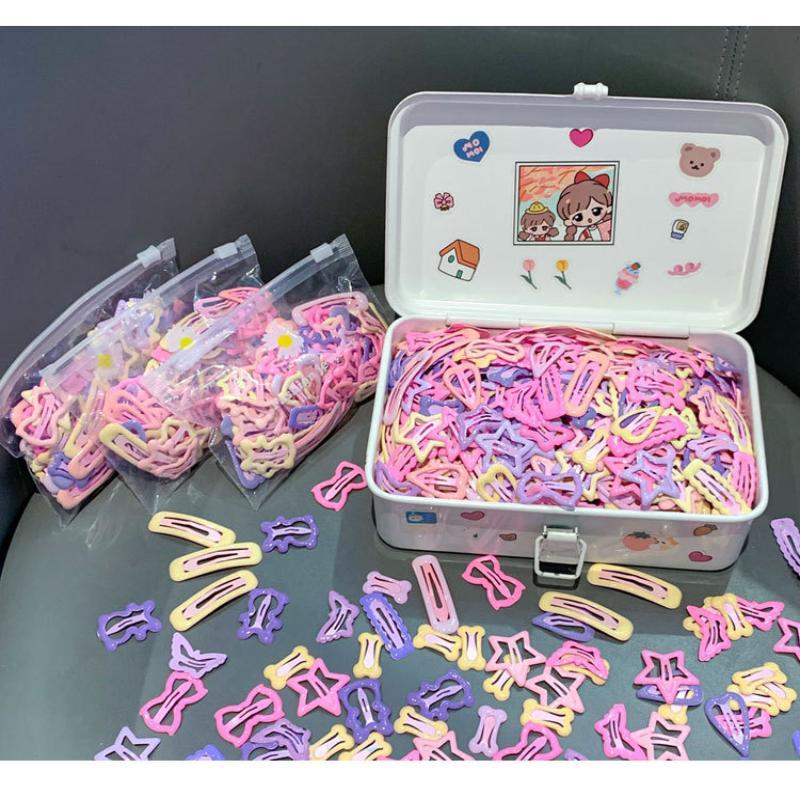 Star Hair Clips Y2K Sweet Dopamine Candy Shade Hollow Barrettes 9 Pack No-damage Hair Accessories for Prom Wear