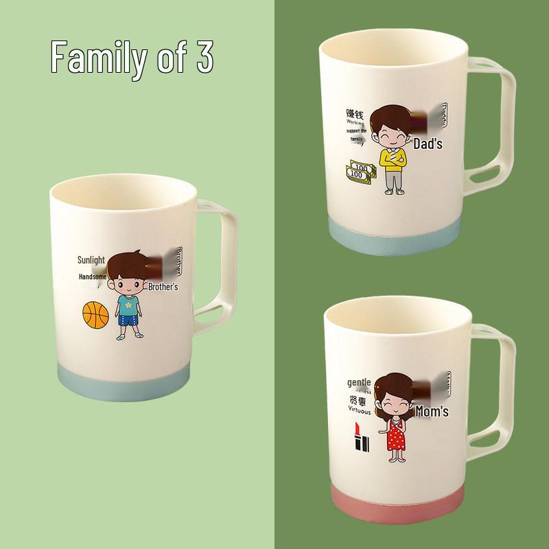 Family Toothbrush Cup Set: Parent-Child, 3-5 Person Oral Hygiene Kit with Mouthwash Cups