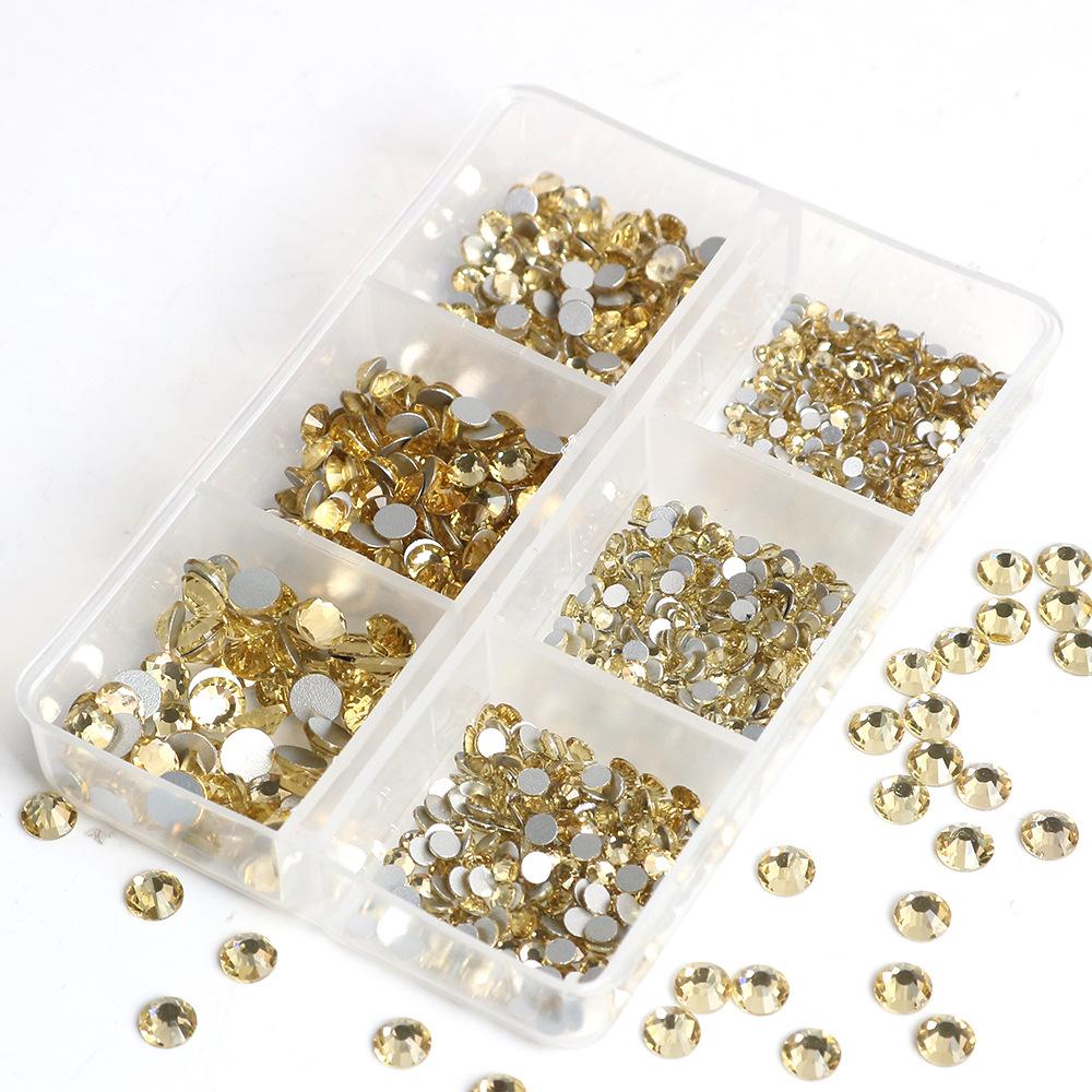 Украшения для ногтей 6 сеток стеклянные кристаллы стразы белого цвета смешанные супер вспышка плоское дно бриллиант цветной дизайн ногтей бриллиант