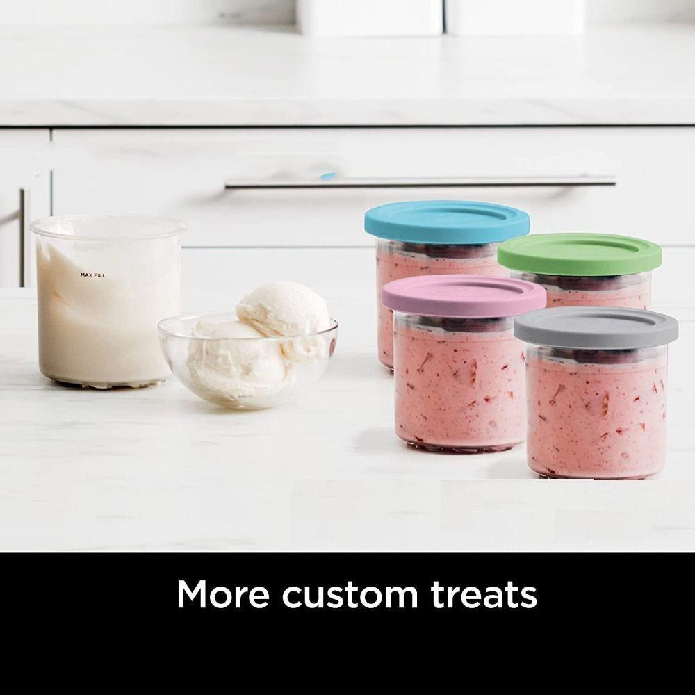 Gadgets Bottles with Lids Storage Jars For Ninja Creami Ice Cream Pints Cup Ice Cream Containers