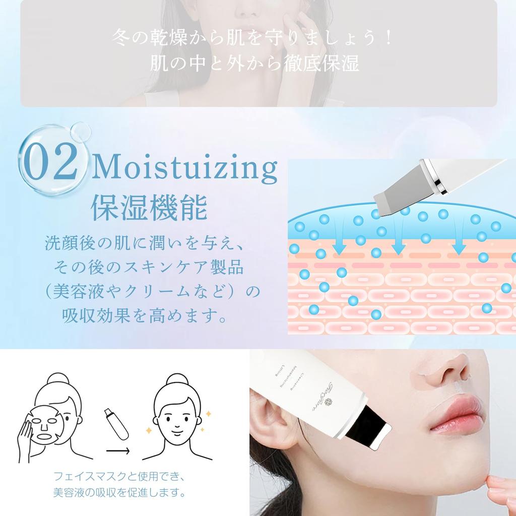 Fiorifiore Water Facial Beauty Ultrasonic Pore EMS Lift Многоцелевой в Автоматическом режиме для Идеального Подарочного Пилинга, Устройства, Пилинга, Очистки, Ухода,