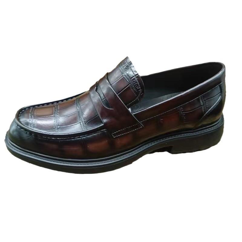 Высококачественные лоферы из коровьей кожи первого слоя, мужские кожаные туфли в британском стиле, лакированные деловые туфли из натуральной кожи, облегающие ногу туфли Doudou