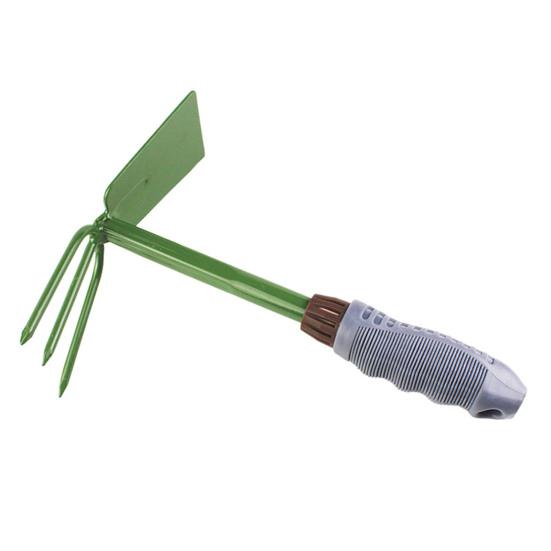 Грабли для садовых листьев, металлический ручной совок, мотыга двойного назначения с эргономичной ручкой, садовый инструмент для рыхления почвы на газоне и копания