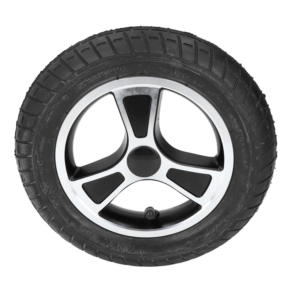 10-дюймовая ступица колеса инвалидной коляски из сплава, резиновая шина, сильная несущая способность, противоскользящая задняя часть инвалидной коляски