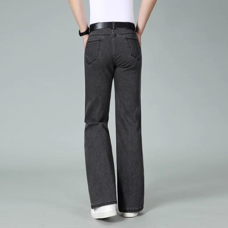 Men's Flared Jeans Boot Cut Leg Flared Male Designer Classic Denim Jeans Men's Mid Rise Stretch Loose Jeans